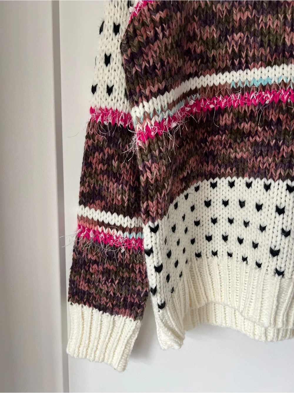 RAGA Cream Multicolor Fair Isle Turtleneck Sweater